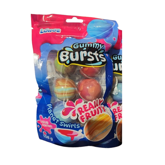 Lolloz Gummy Bursts Planet Swirls Strawberry 108g