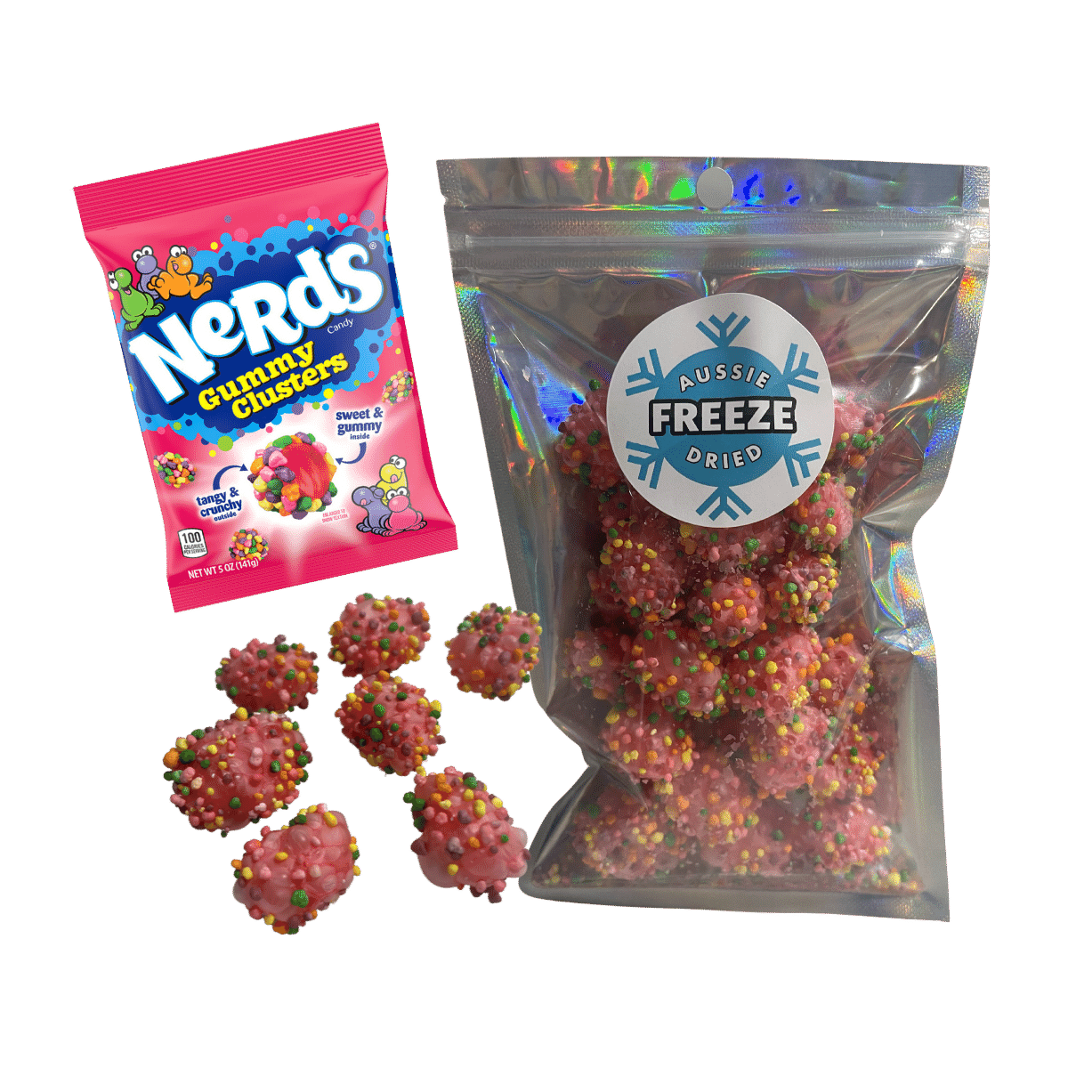 Freeze Dried Nerds Gummy Clusters 50g American Candy Store Australia