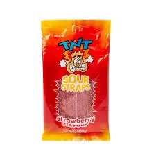 Tnt Sour Straws Strawberry 150g Australia
